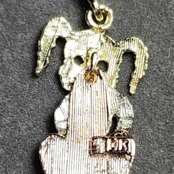 14k Gold Tri Color Moveable Suprised Bunny Pendant 🐰 - Picture 8 of 9